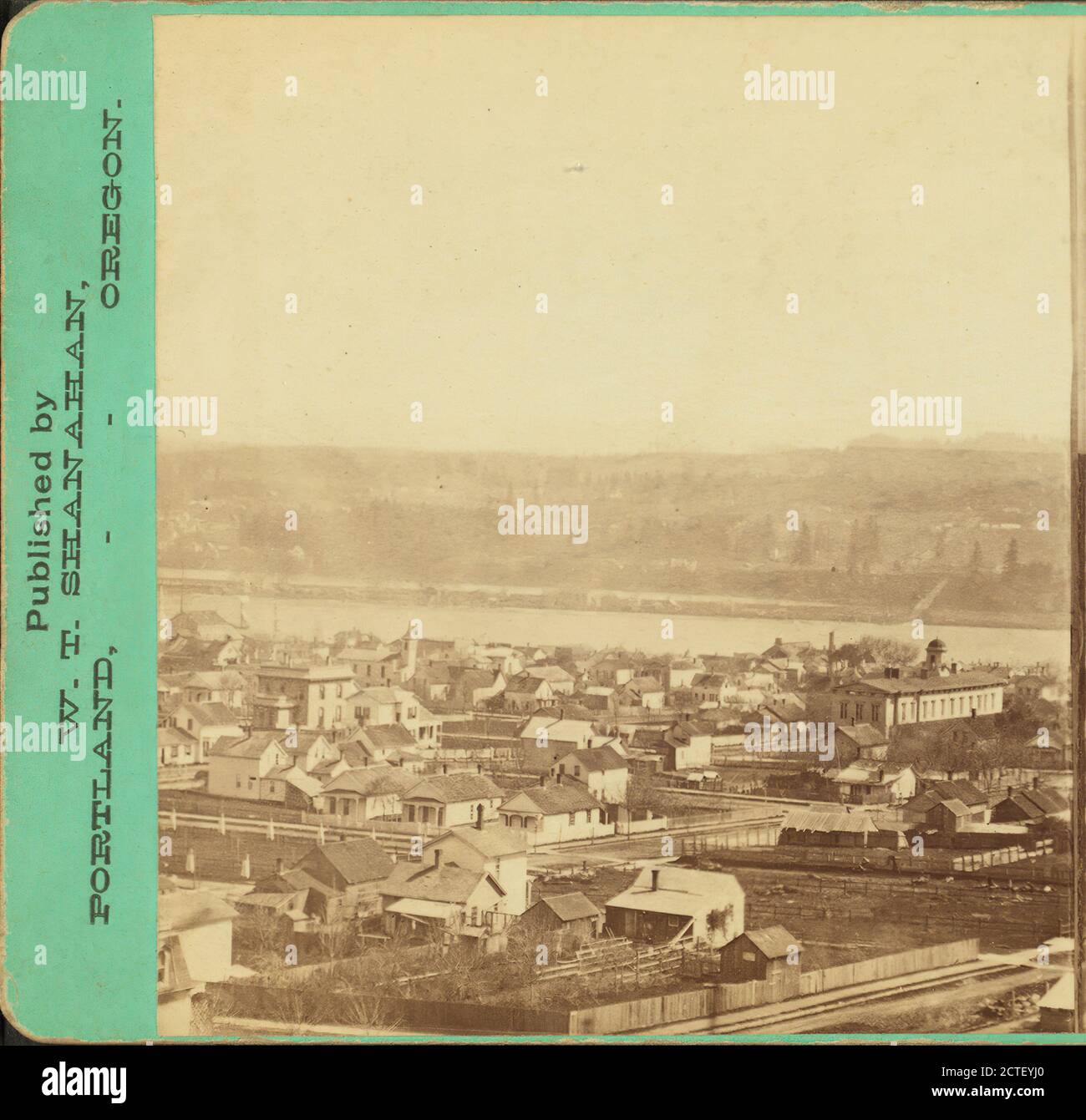 Panorama di Portland e del fiume Willamette., Shanahan, W. T., Oregon, Portland (OR.), Willamette River (OR Foto Stock