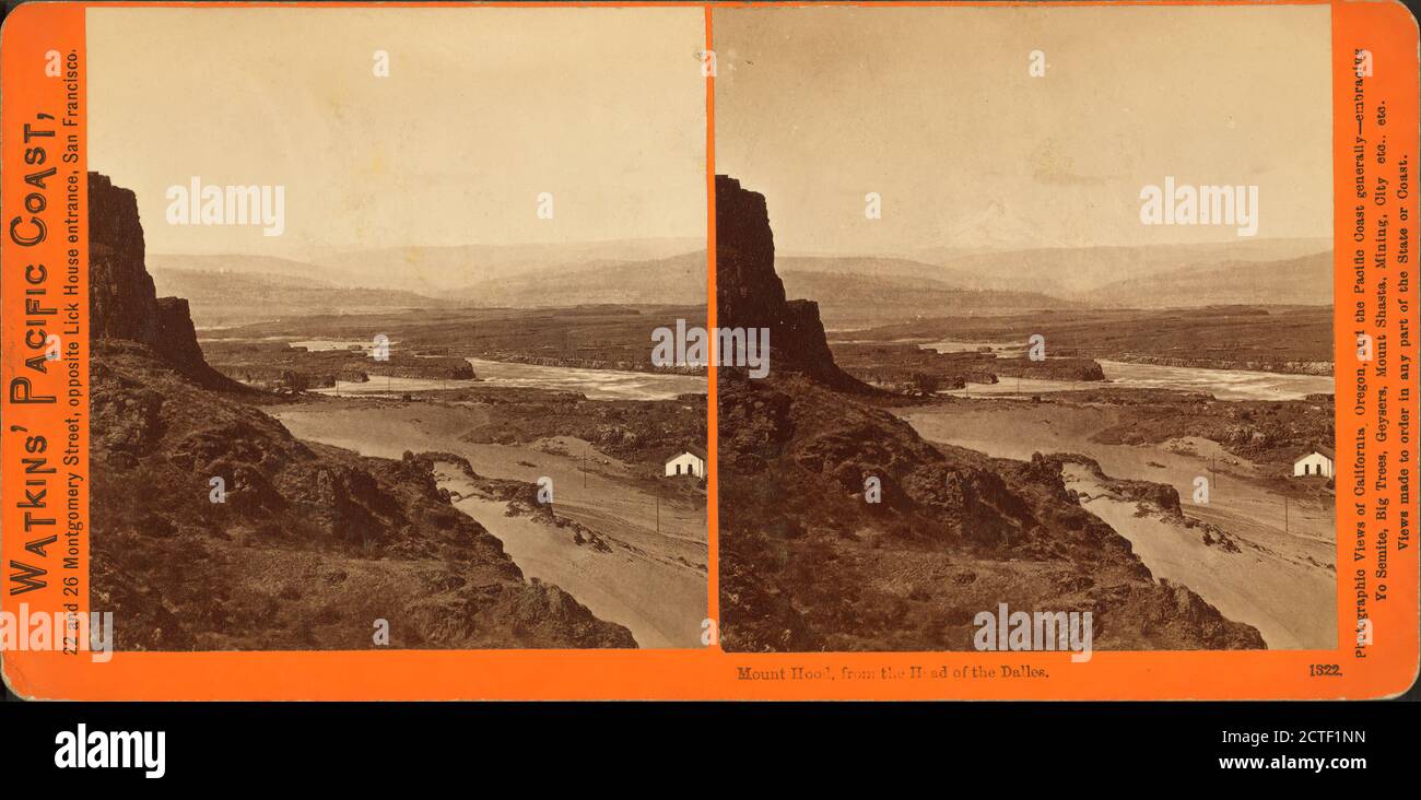 Mount Hood, from the Head of the Dalles., Watkins, Carleton E. (1829-1916), 1867, Oregon Foto Stock