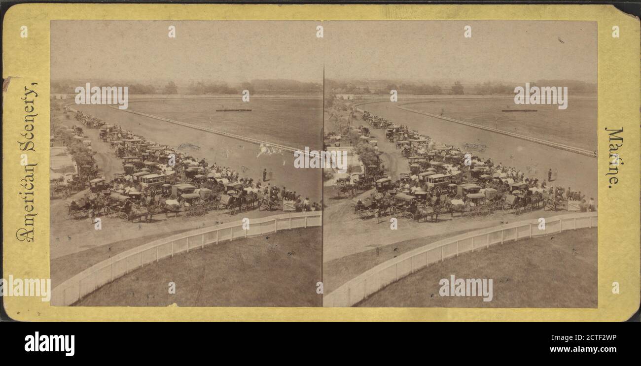 Corse, Long Branch, N.J., Turismo, carrozze e pullman, spettatori, corse ippiche, New Jersey, Long Branch (N.J.), Long Branch Foto Stock