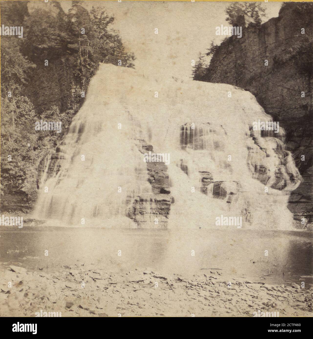 Ithaca caduta, 160 piedi di altezza e 150 piedi di larghezza, Fall Creek., 1865?1880?, New York (Stato), Ithaca (N. Y Foto Stock