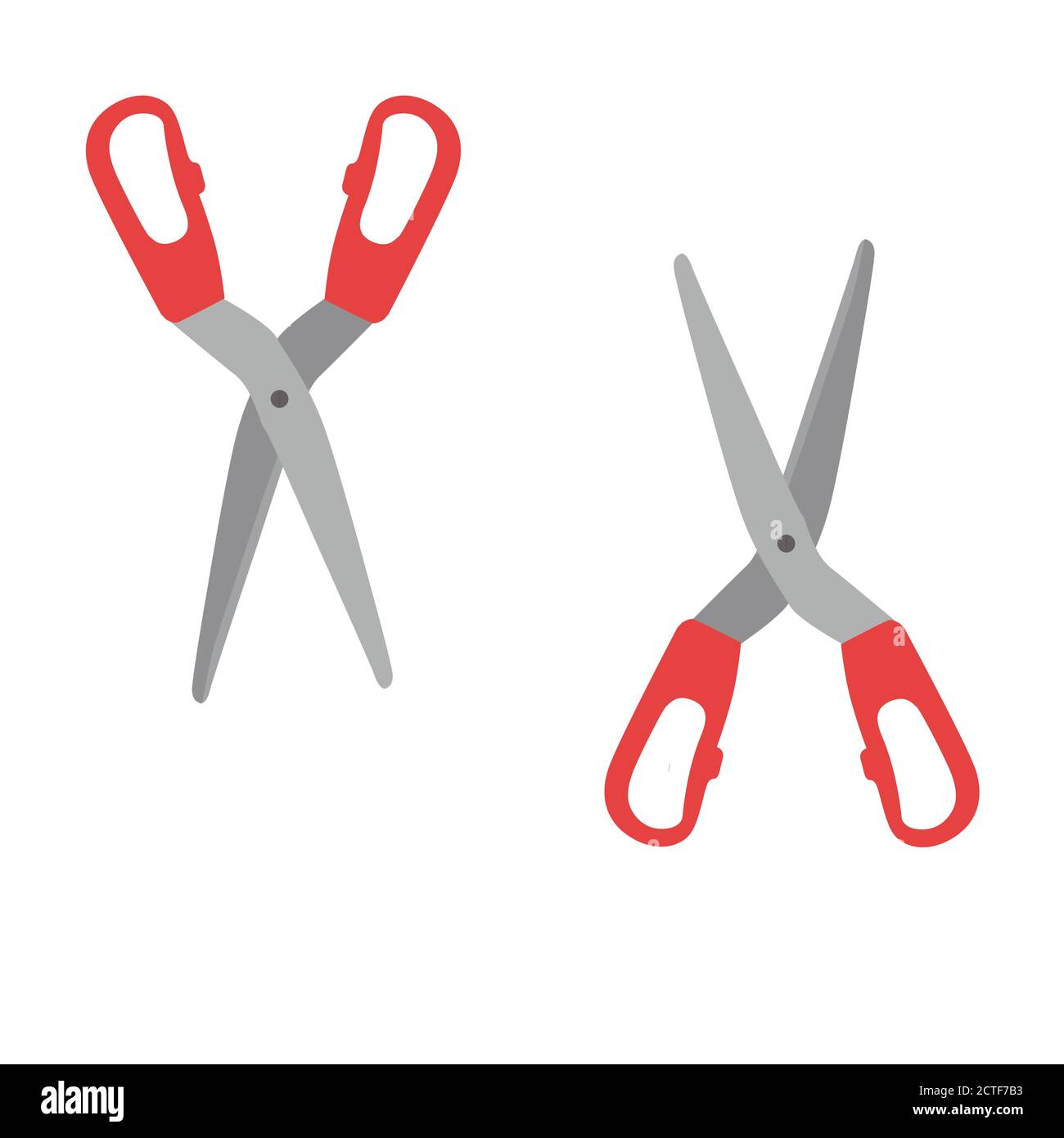 Icona flat Vector - immagine dell'icona Forbici isolata attiva bianco Illustrazione Vettoriale