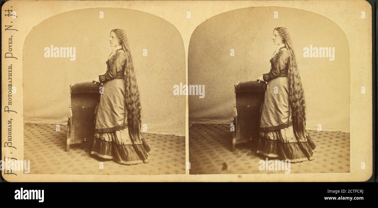 Lady with long hair., Brigham, E. T., Donne, acconciature, New Hampshire, dover (N.H Foto Stock