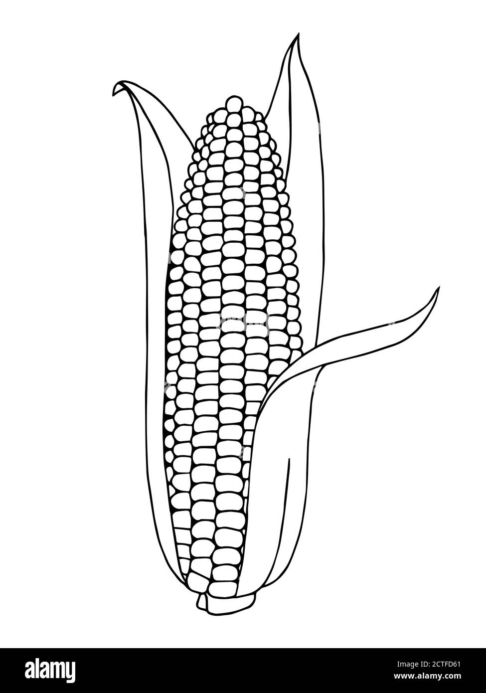 Grafica corn art vettore di illustrazione isolato bianco nero Illustrazione Vettoriale