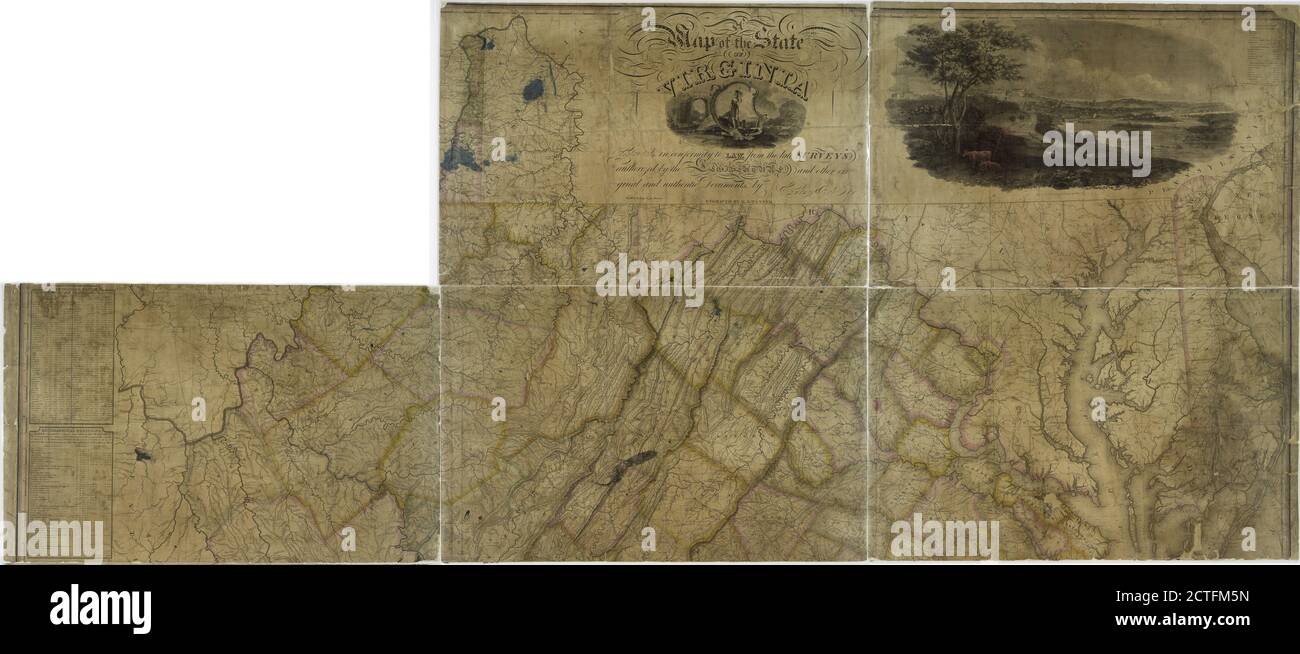 Mappa dello stato della Virginia, immagine fissa, Mappe, 1826, Böye, Herman, Perkins, Joseph (1788-1842 Foto Stock
