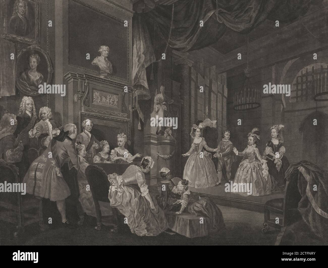 L'imperatore indiano, o la conquista del Messico, atto 4, scena 4, immagine fissa, stampe, 1792, Hogarth, William, 1697-1764 Foto Stock