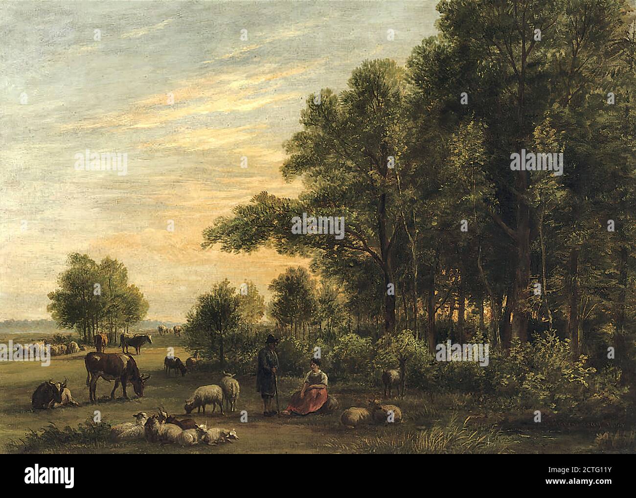 Ravenswaay Jan Van - sul bordo di una foresta - Scuola Olandese - XIX secolo Foto Stock
