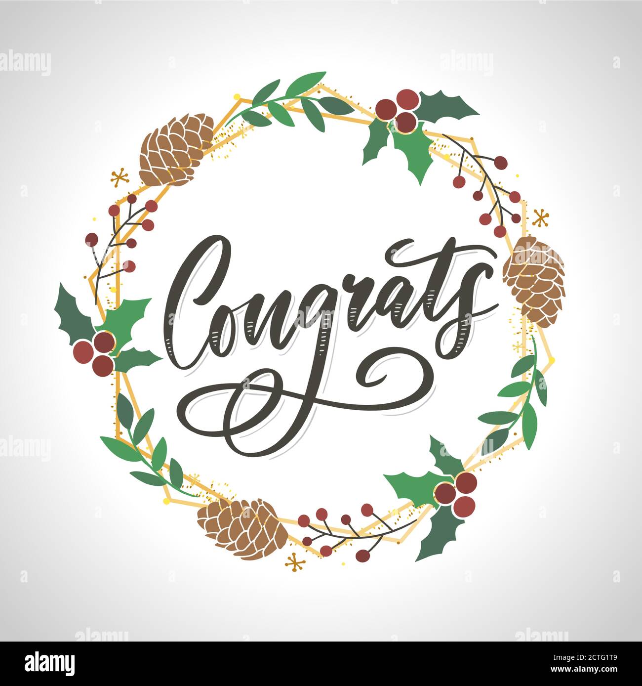 Congrats Congratulazioni carta scritta calligraphy testo Pennello Illustrazione Vettoriale