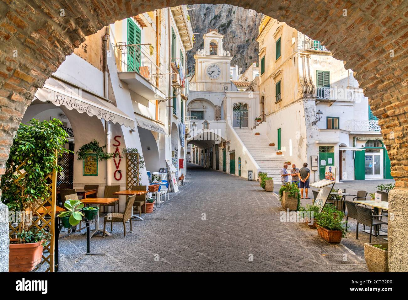 Atrani, Costiera Amalfitana, Campania, Italia Foto Stock