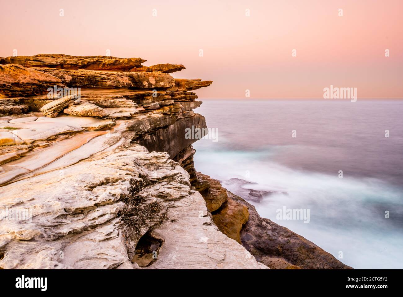 Shark Point sulla strada di Bondi verso la costa del Bronte camminare Foto Stock