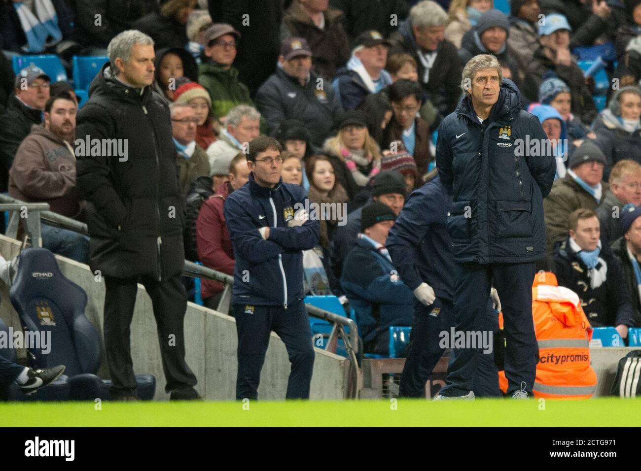 JOSE MOURINHO E MANUEL PELLEGRINI MANCHESTER CITY V CHELSEA FA CUP ROUND 5 PHOTO CREDIT : © MARK PAIN / ALAMY Foto Stock