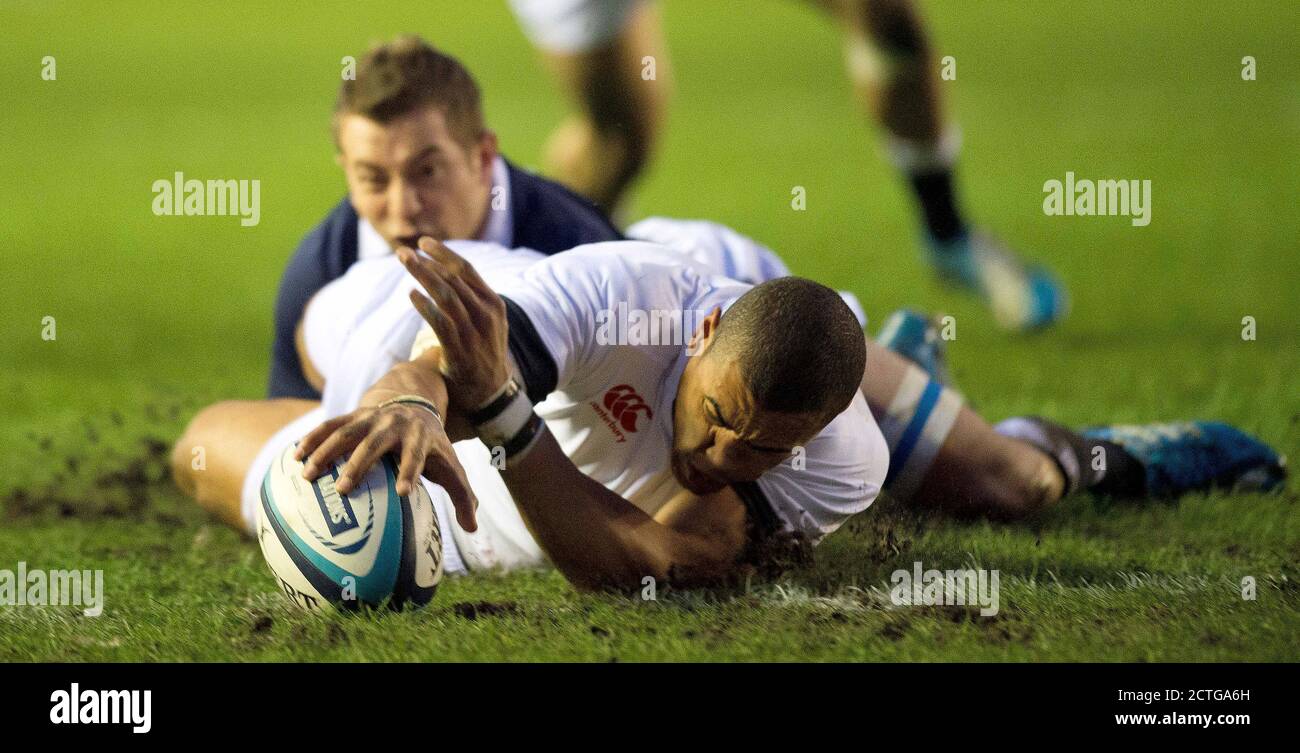 LUTHER BURRELL HA PROVATO INGHILTERRA SCOZIA CONTRO INGHILTERRA -SIX NATIONS CHAMPIONSHIP. MURRAYFIELD Copyright Picture : Mark Pain / ALAMY Foto Stock