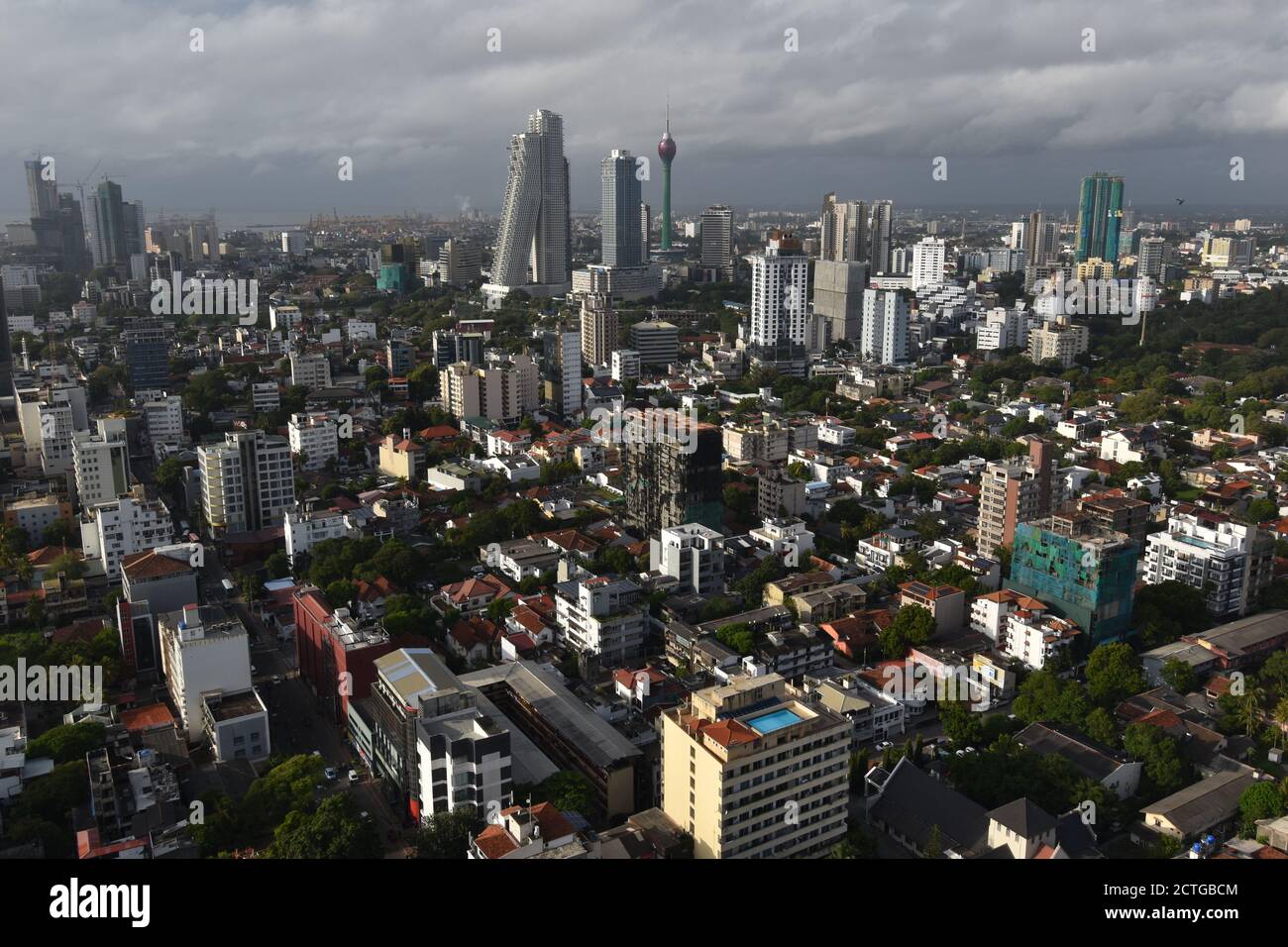 Vista della città di Colombo e della Torre del Loto Foto Stock