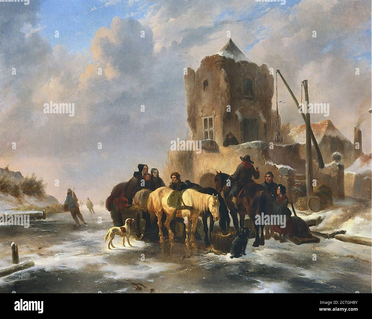 Verschuur i Wouterus - scena invernale - Scuola Olandese - 19 ° secolo Foto Stock