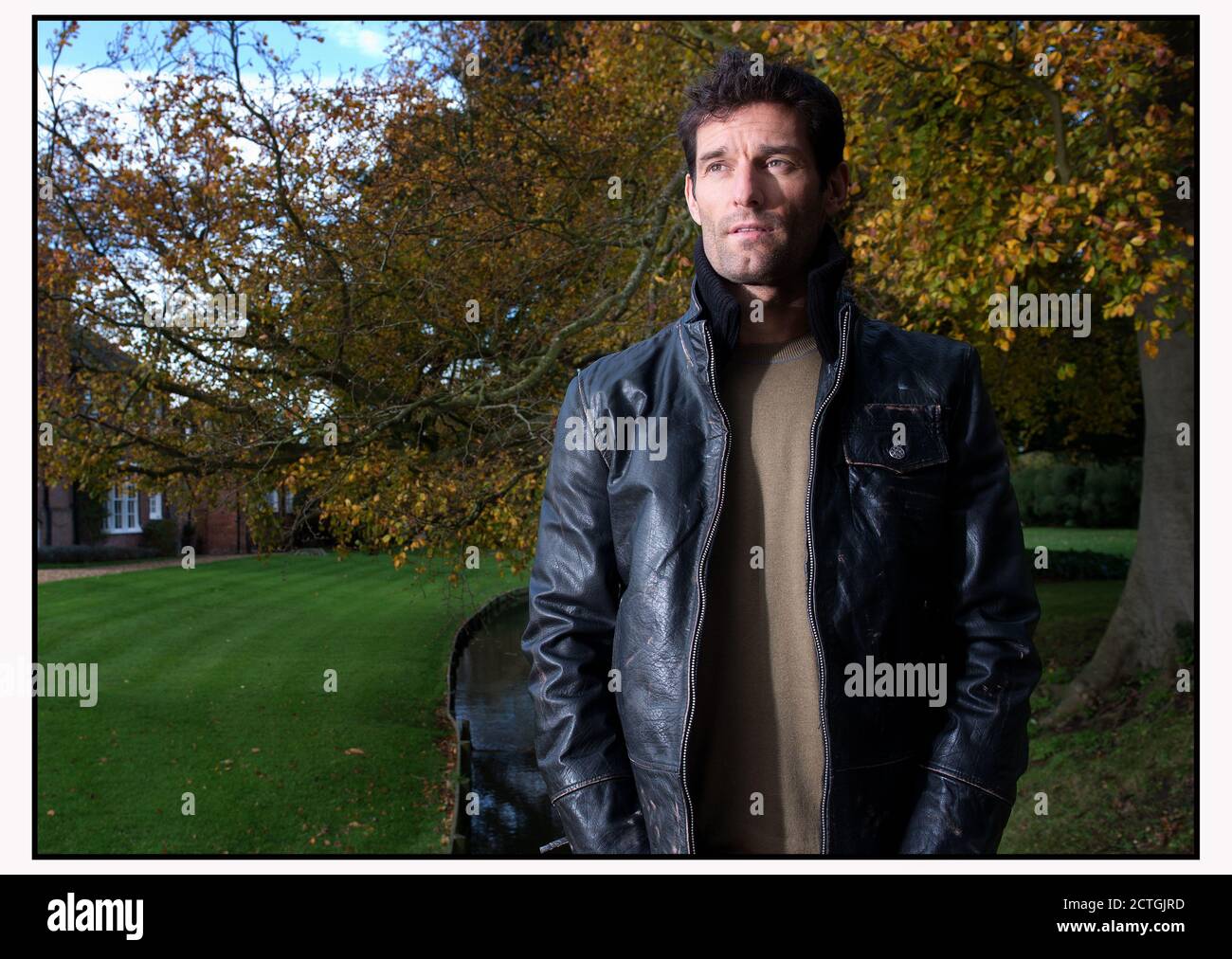 EX FORMULA 1 PILOTA RED BULL MARCHIO WEBBER ALLA SUA HERTFORDSHIRE HOME. PHOTO CREDIT : © MARK PAIN / ALAMY STOCK IMAGE Foto Stock