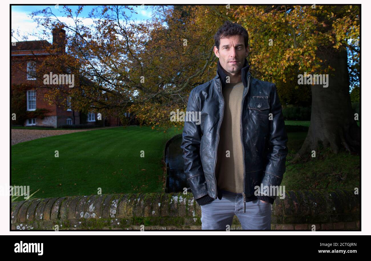 EX FORMULA 1 PILOTA RED BULL MARCHIO WEBBER ALLA SUA HERTFORDSHIRE HOME. PHOTO CREDIT : © MARK PAIN / ALAMY STOCK IMAGE Foto Stock