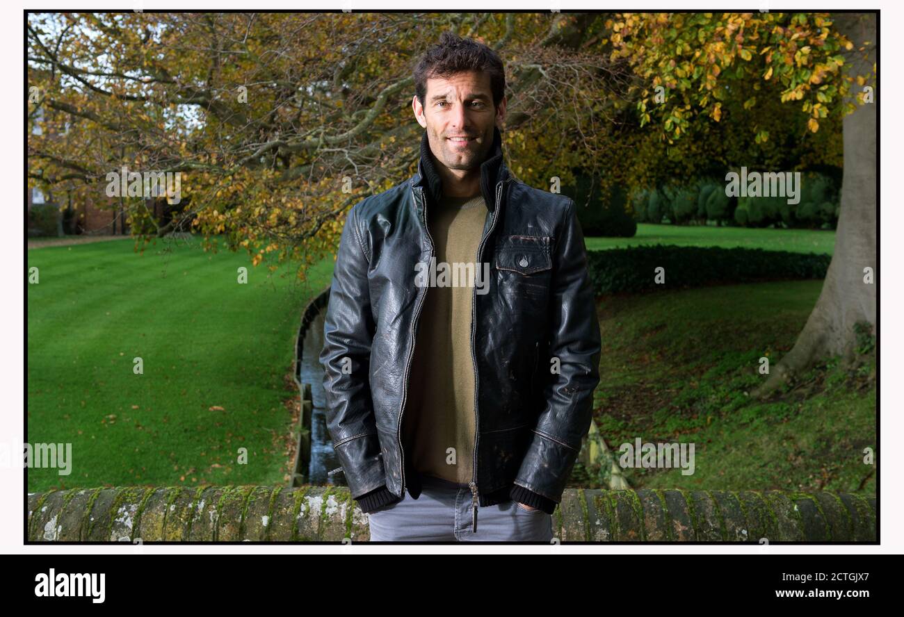 EX FORMULA 1 PILOTA RED BULL MARCHIO WEBBER ALLA SUA HERTFORDSHIRE HOME. PHOTO CREDIT : © MARK PAIN / ALAMY STOCK IMAGE Foto Stock