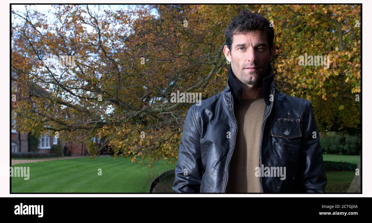 EX FORMULA 1 PILOTA RED BULL MARCHIO WEBBER ALLA SUA HERTFORDSHIRE HOME. PHOTO CREDIT : © MARK PAIN / ALAMY STOCK IMAGE Foto Stock