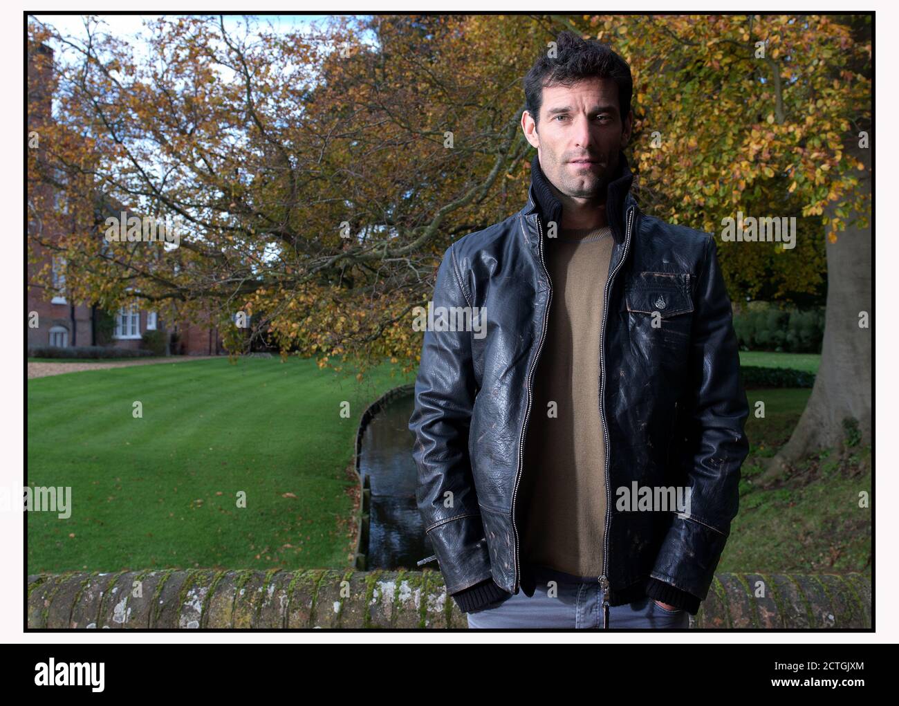 EX FORMULA 1 PILOTA RED BULL MARCHIO WEBBER ALLA SUA HERTFORDSHIRE HOME. PHOTO CREDIT : © MARK PAIN / ALAMY STOCK IMAGE Foto Stock