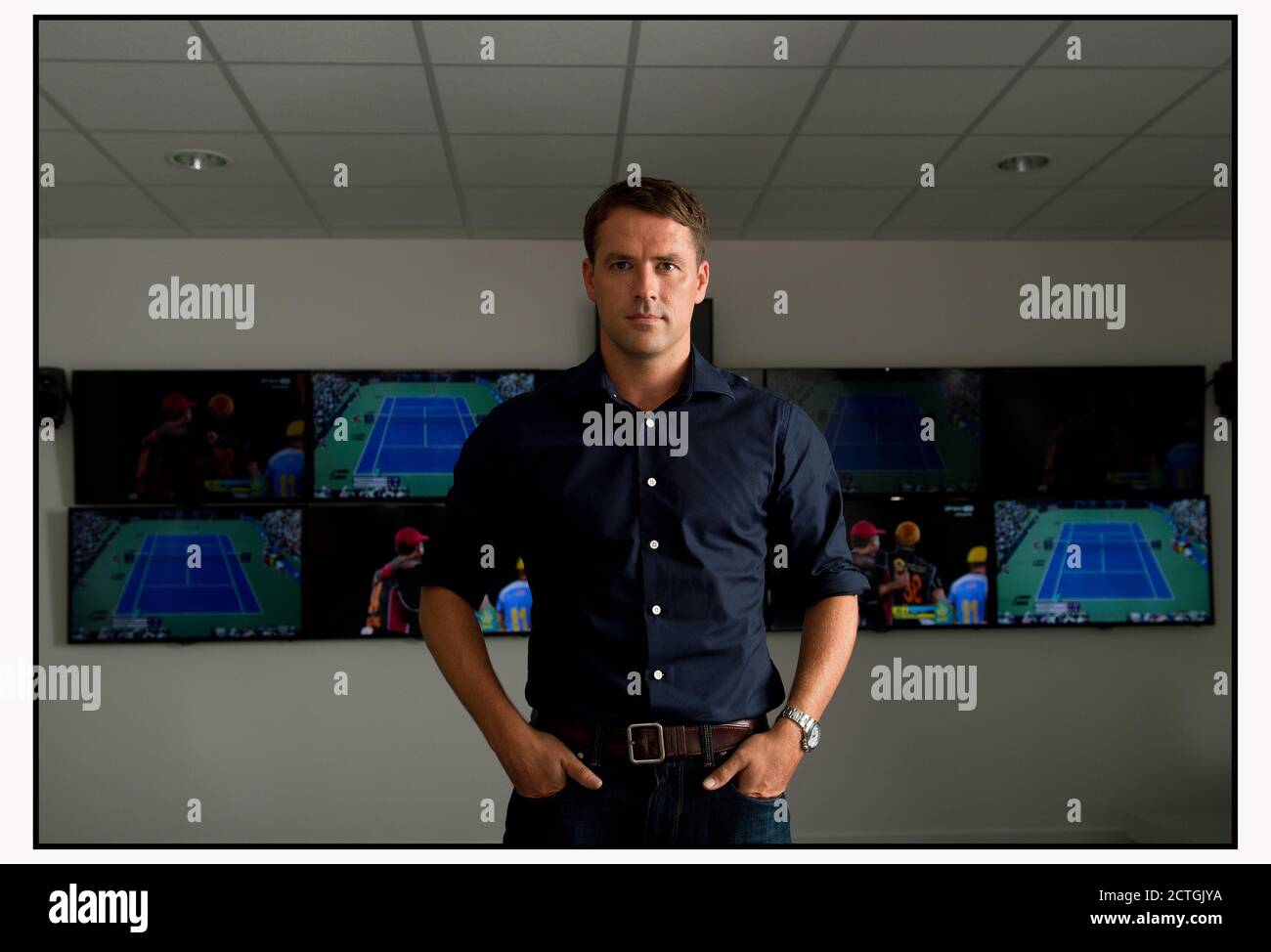 BT SPORT CALCIO PUNDIT MICHAEL OWEN, FOTOGRAFATO PRESSO LA STAZIONE TV STUDIOS PICTURE CREDIT : © MARK PAIN / ALAMY STOCK FOTO Foto Stock