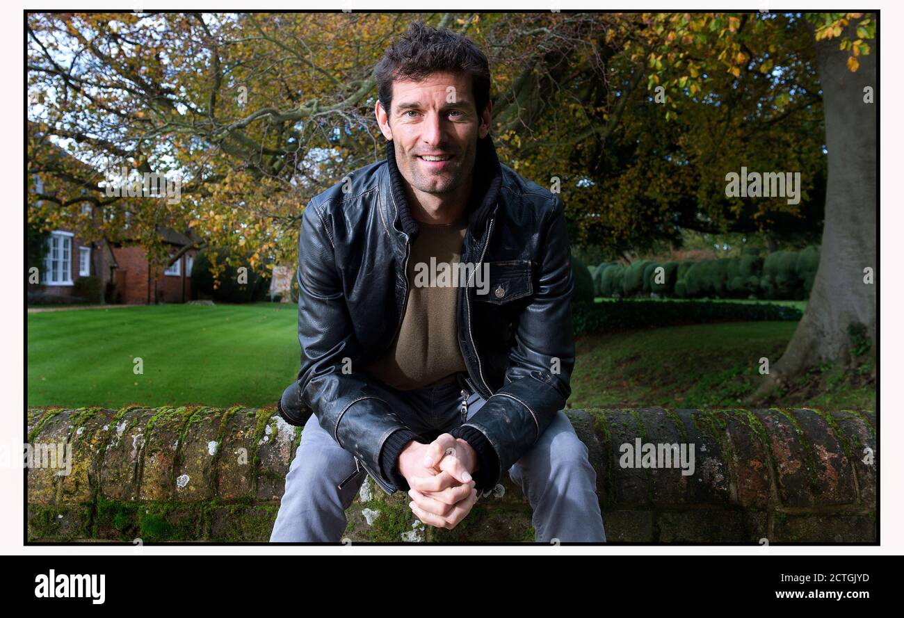 EX FORMULA 1 PILOTA RED BULL MARCHIO WEBBER ALLA SUA HERTFORDSHIRE HOME. PHOTO CREDIT : © MARK PAIN / ALAMY STOCK IMAGE Foto Stock