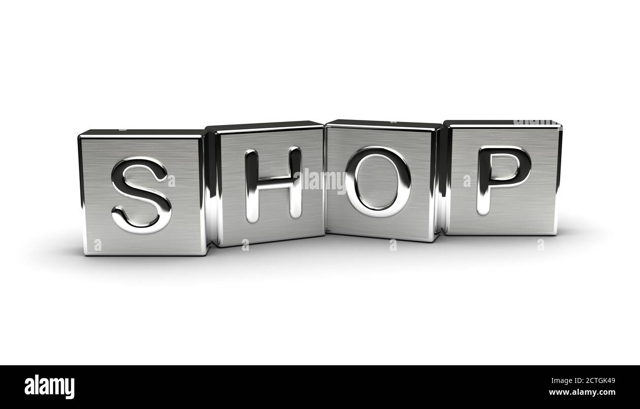 Testo Metal Shop Foto Stock