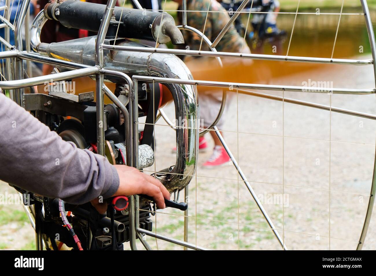 Dettaglio di Film Production Equipment,Film Shoot,dietro la scena, produzione di Film Crew Foto Stock