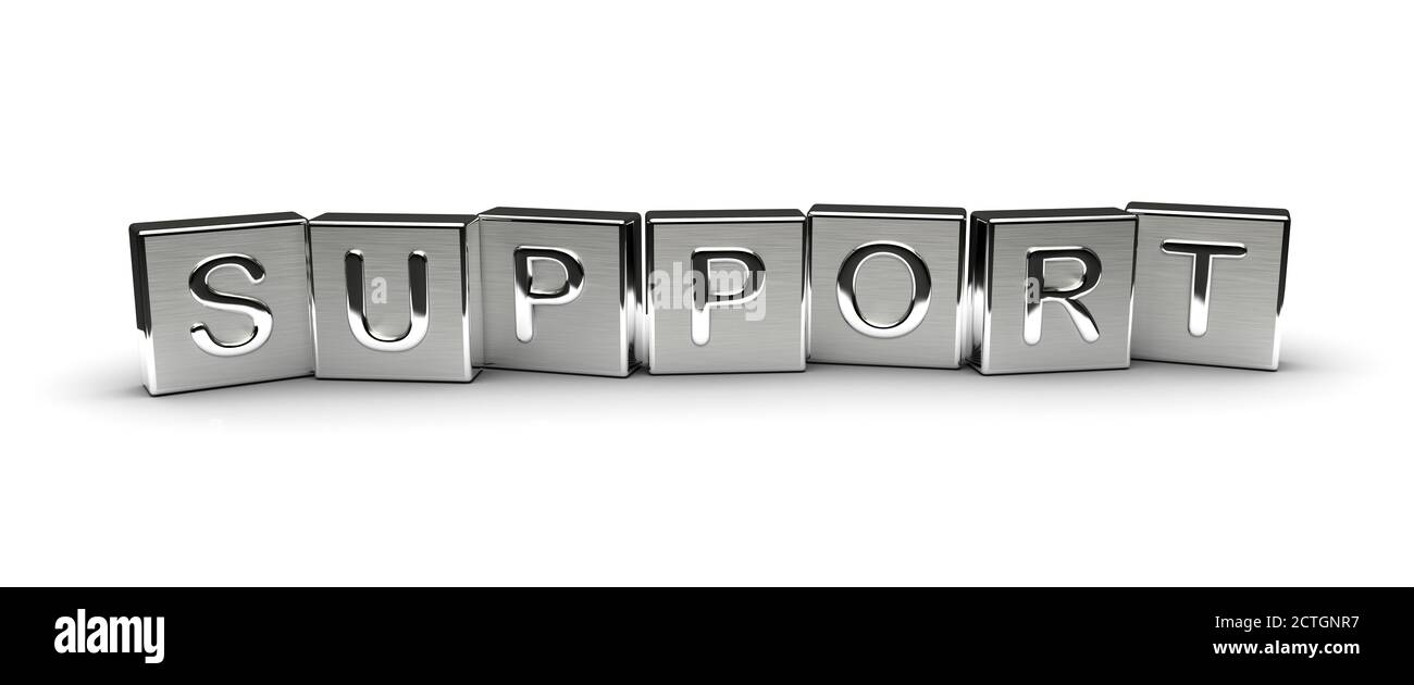 Testo supporto metallo Foto Stock