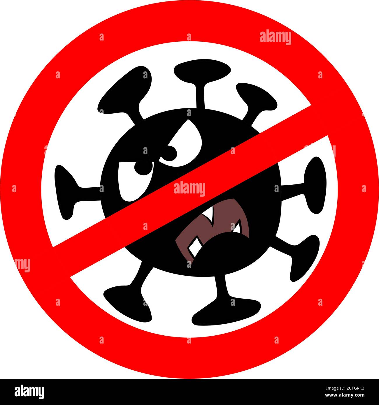 Illustrazione vettoriale di cartoni animati pericolosi e infettivi del virus della corona Illustrazione Vettoriale