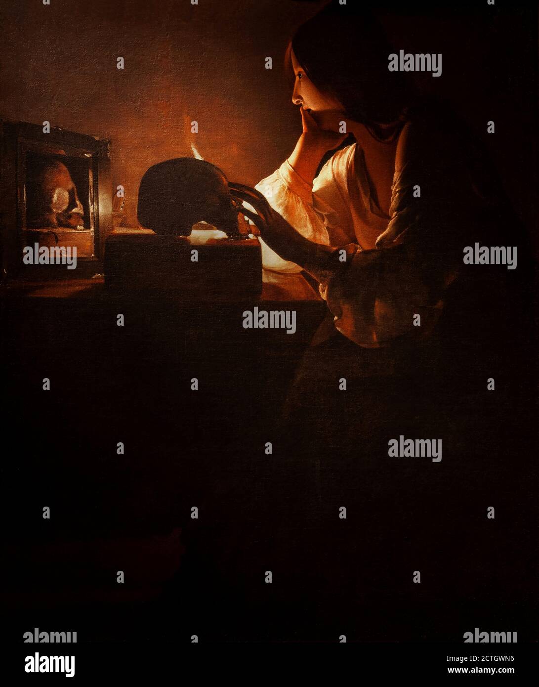 Georges du Mesnil de la Tour 1593-1652. La Maddalena penitente. Circa 1635-1640. Dipinto ad olio su tela cm 113 x 92,7. Foto Stock