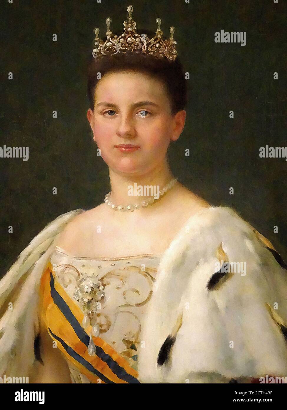 Josselin De Jong Pieter - Ritratto della regina Guglielmina di Olanda 1 - Scuola Olandese - XIX secolo Foto Stock