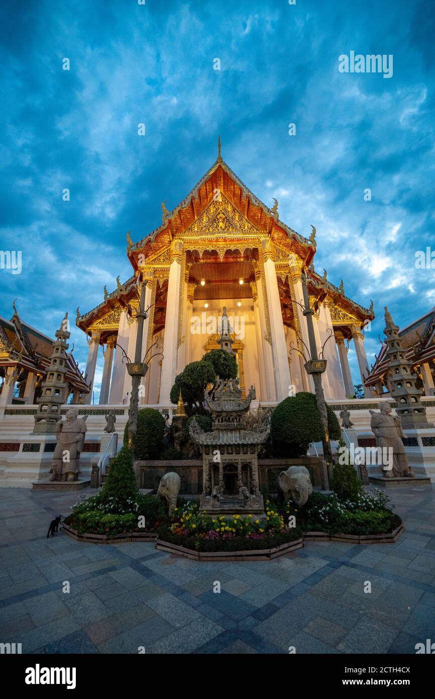 Tempio Bangkok Wat Suthat Thepwararam Foto Stock