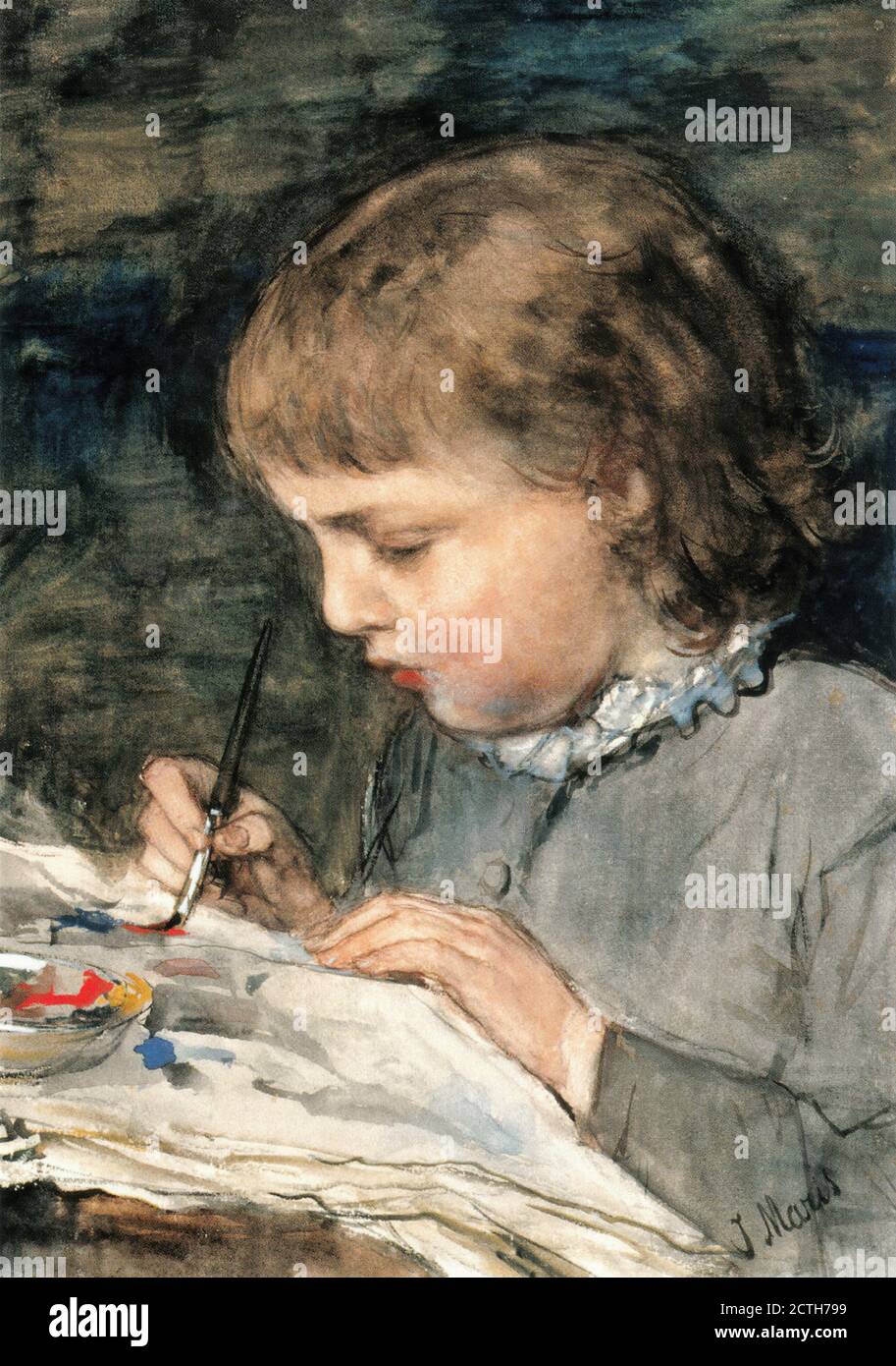 Maris Jacob - Prentjes Kleuren - Scuola Olandese - 19 Secolo Foto Stock