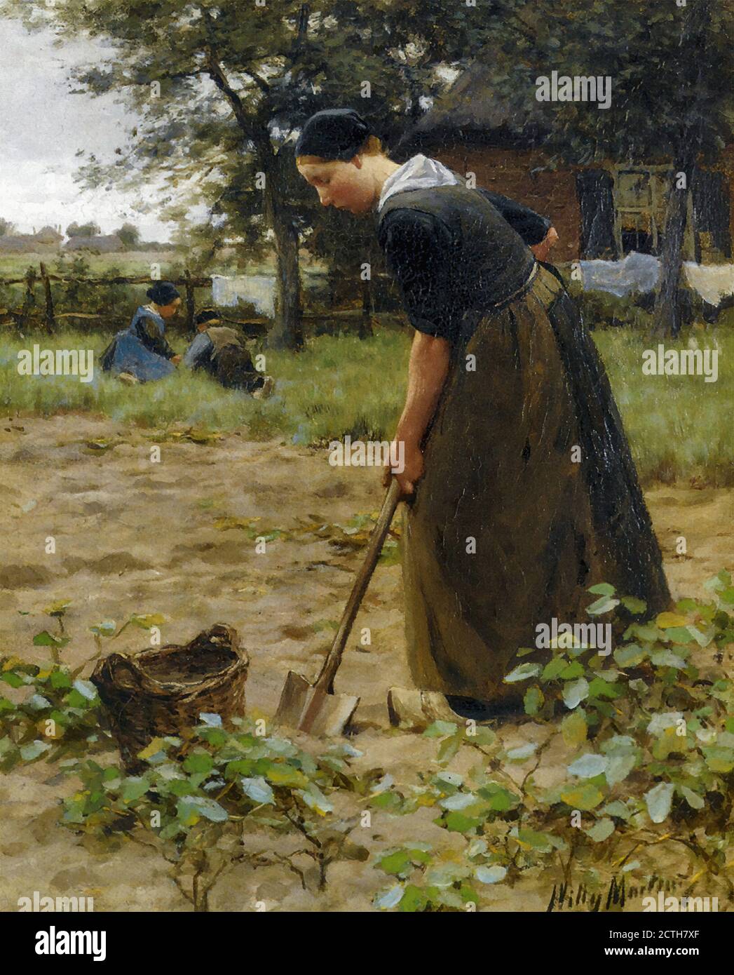 Martens Willy - al lavoro nel Giardino - Olandese Scuola - 19 ° secolo Foto Stock