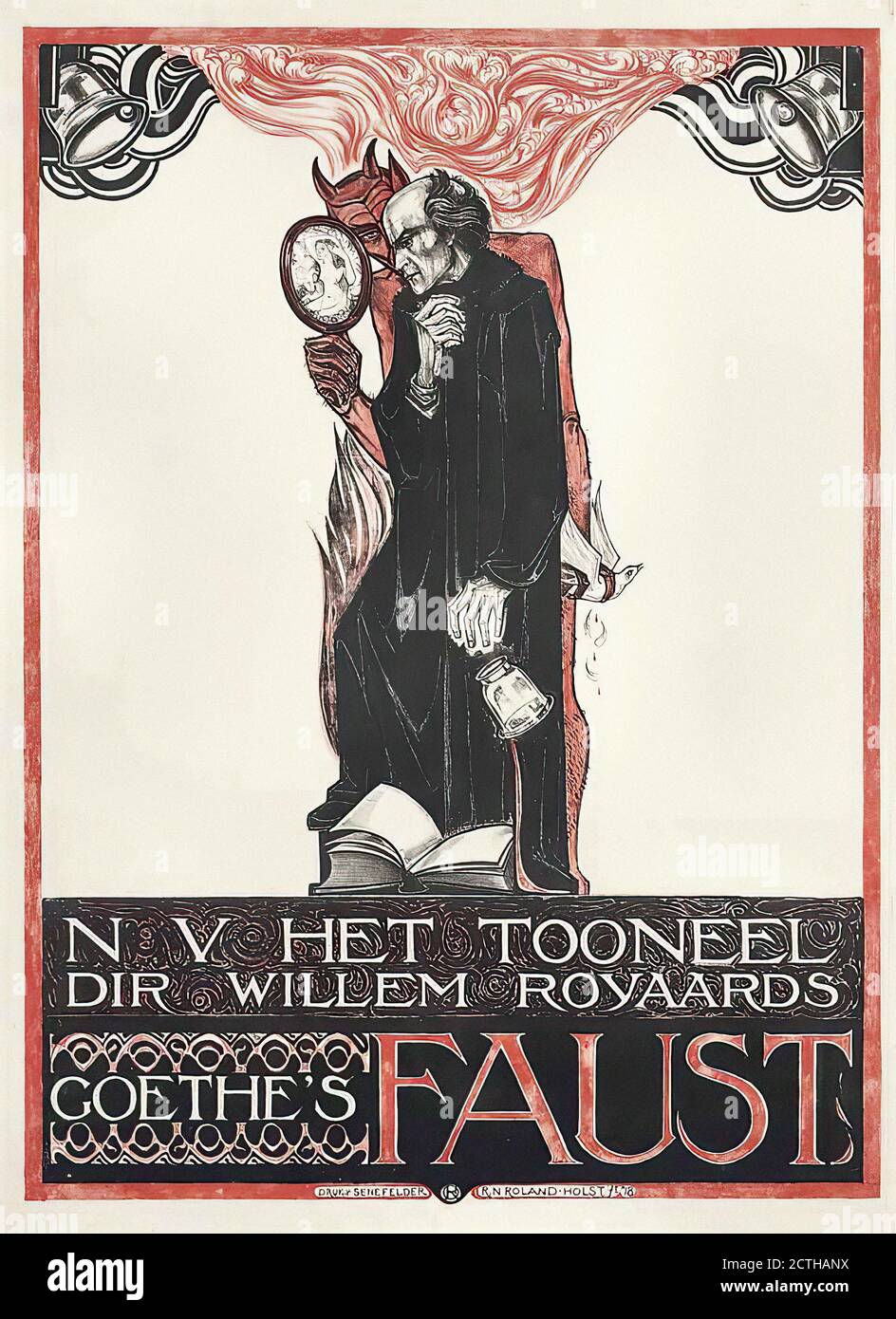 Roland Holst Richard - Annuncio pubblicitario di Johann Wolfgang von Goethe Play Faust - Scuola Olandese - XIX secolo Foto Stock