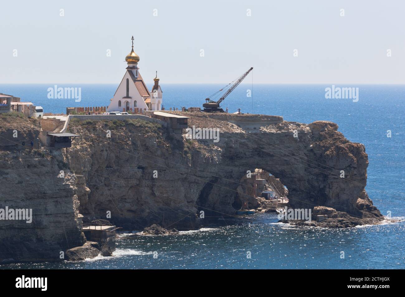 Capo Grande Atlesh della Penisola di Tarkhankut, Crimea, Russia Foto Stock