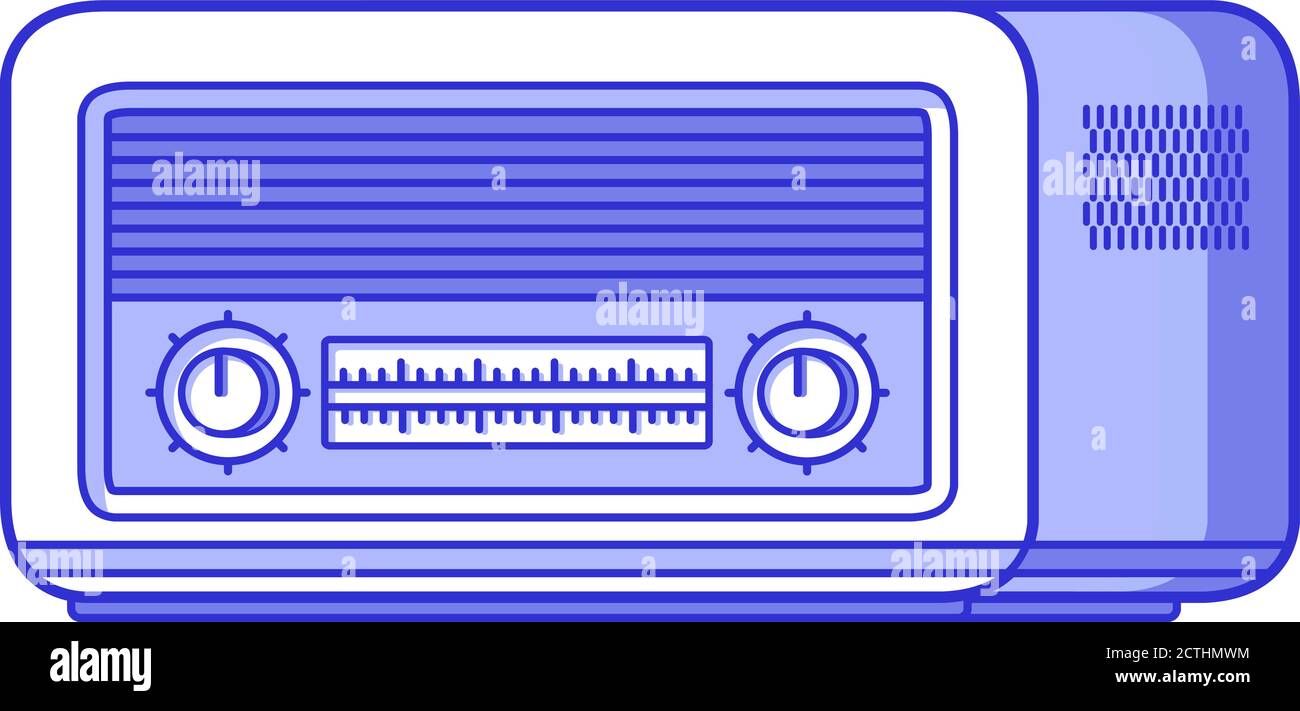 Vecchia radio. Tecnologia retro vintage. Lettore musicale. Illustrazione Vettoriale