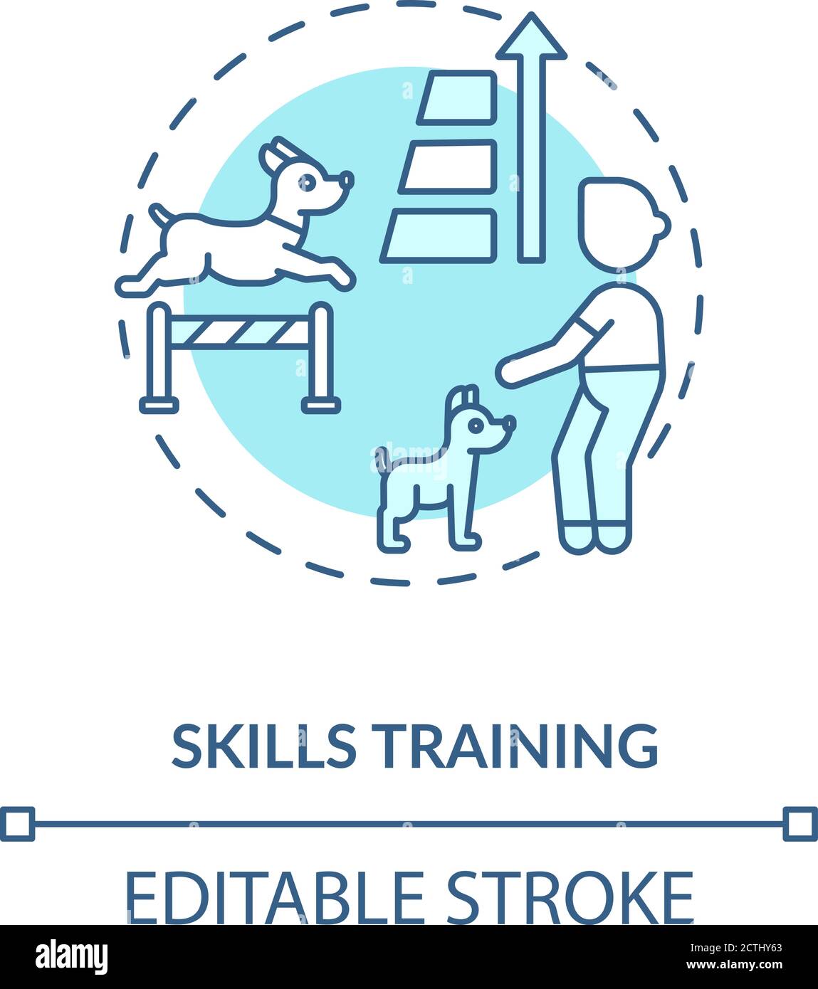 Icona del concetto di formazione sulle competenze Illustrazione Vettoriale