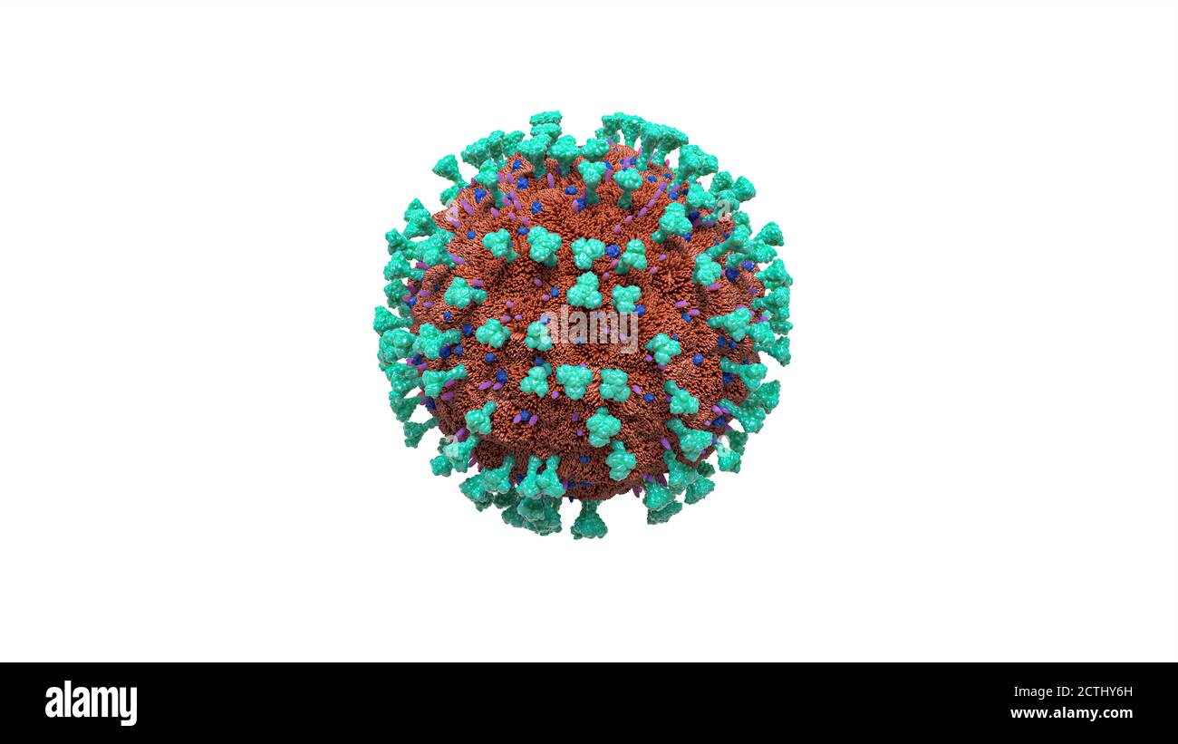 COVID-19 Coronavirus Influenza Molecule - COVID Virus Cell Physical 3D Struttura molecolare - Illustrazione Foto Stock