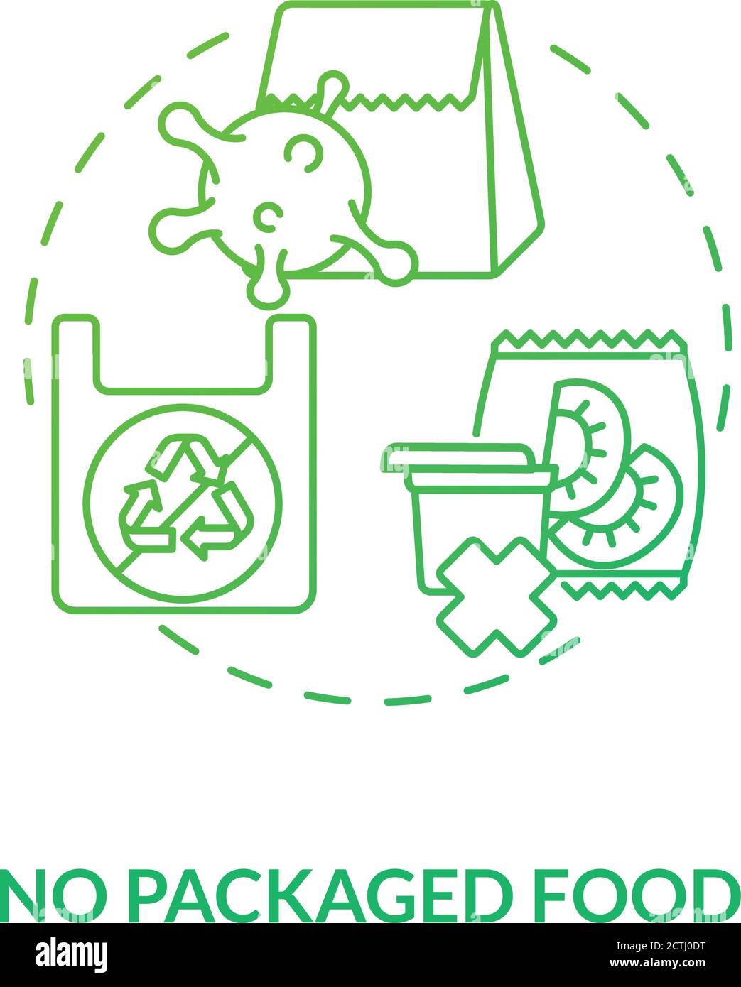 Nessuna icona di concetto di cibo confezionato Illustrazione Vettoriale