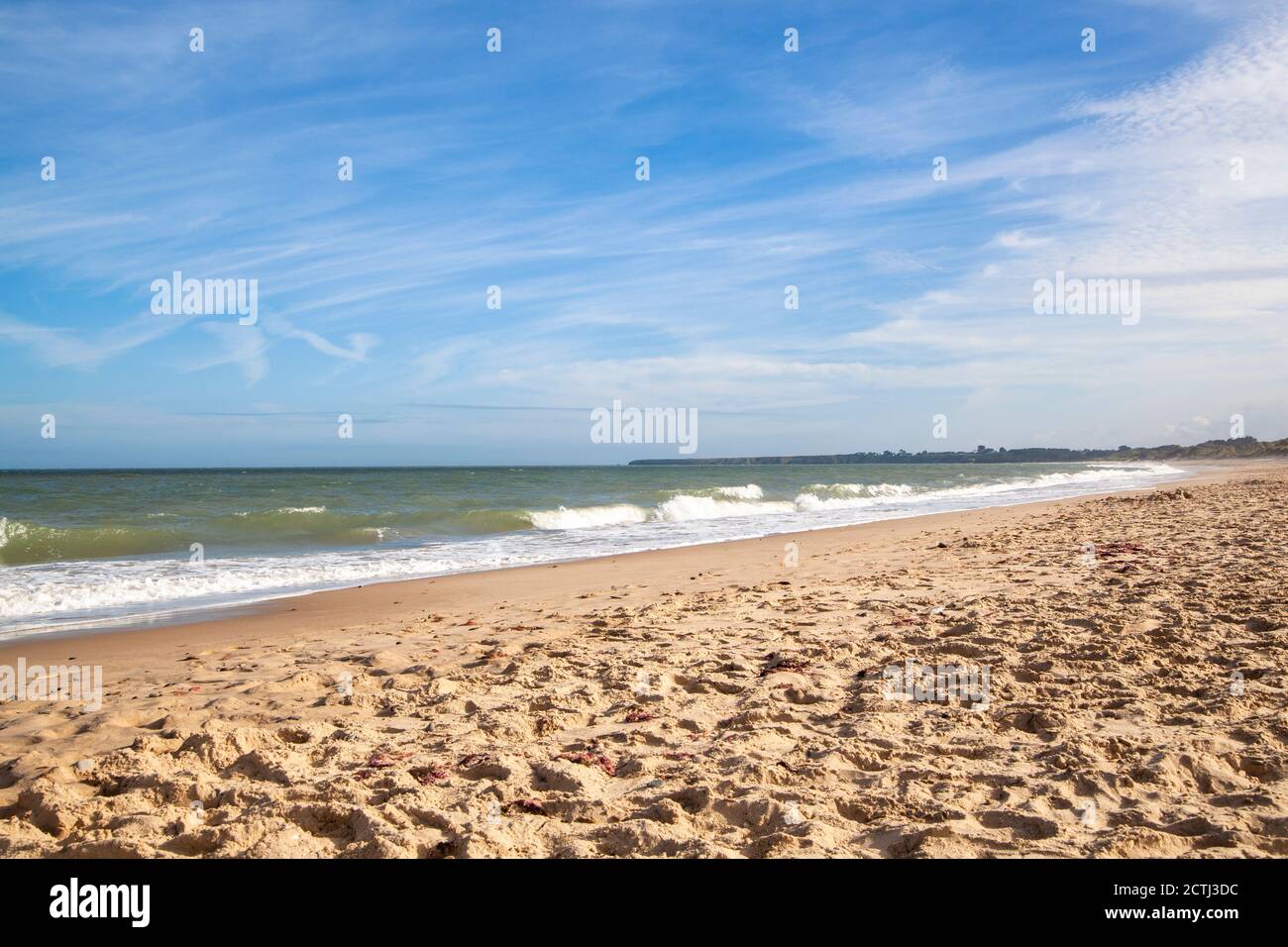 Spiaggia di sabbia irlandese Brittas Bay Foto Stock