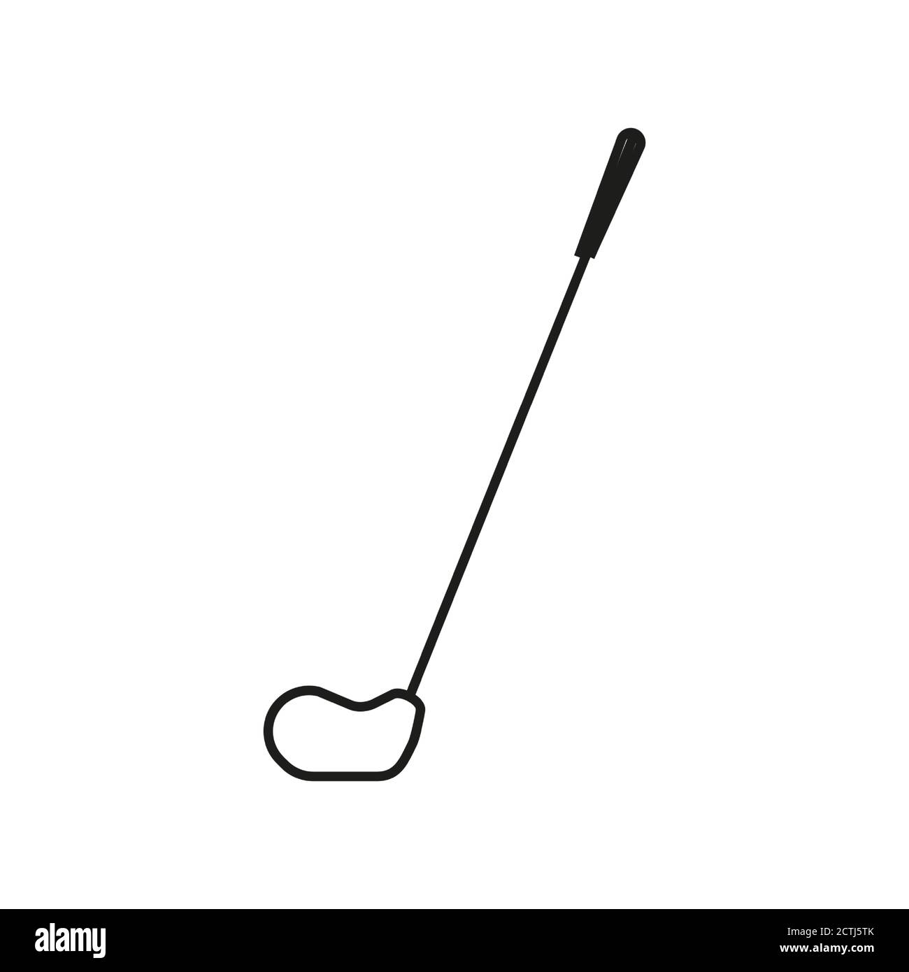 Icona del golf nero vettoriale su sfondo bianco Illustrazione Vettoriale