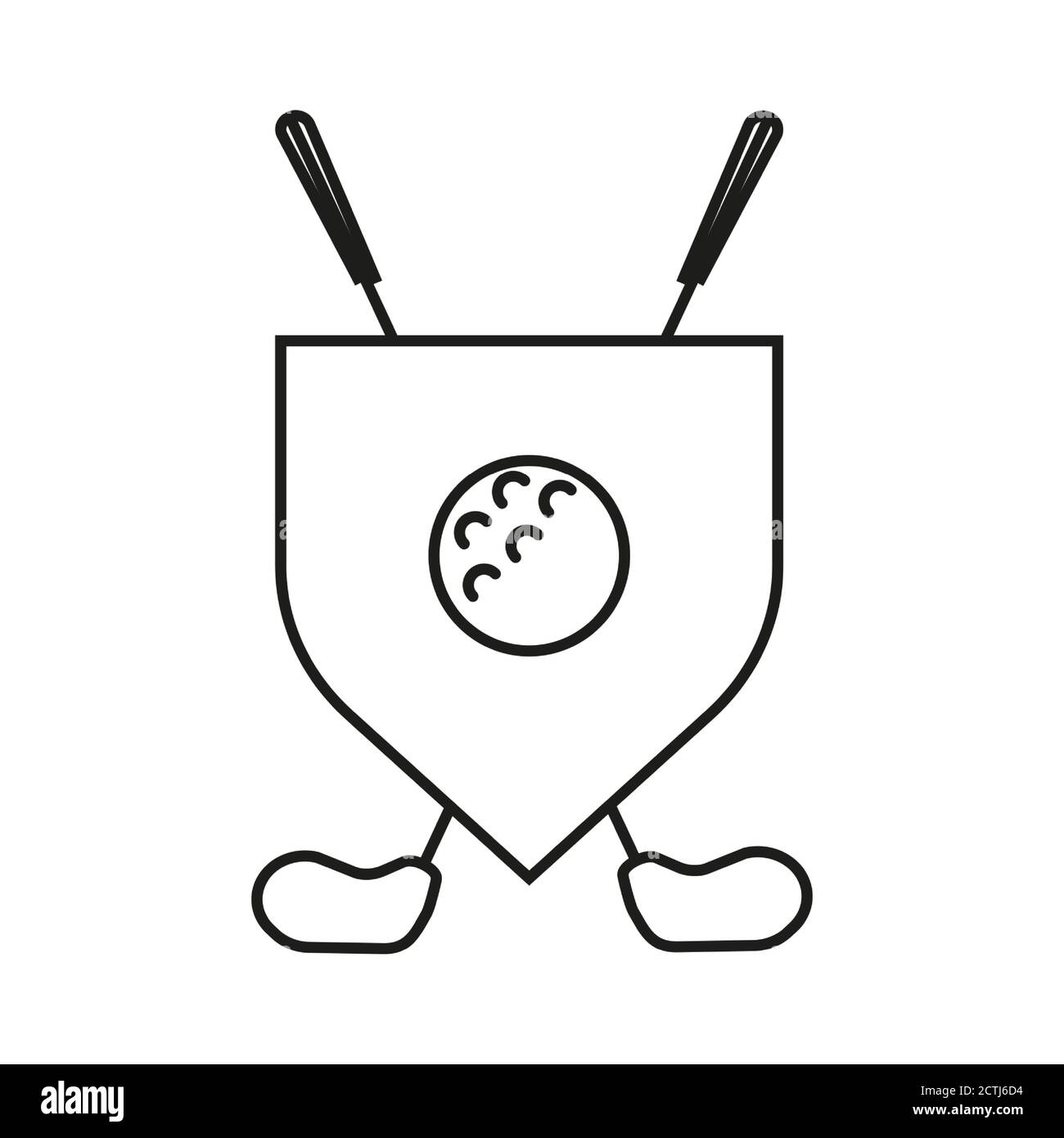 Icona golf Logo Design elemento vettore Illustrazione Vettoriale