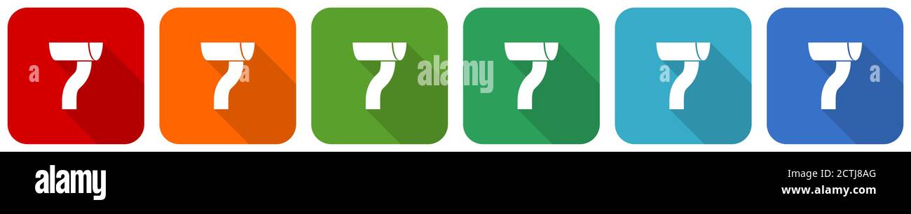 Set di icone Gutter, illustrazione vettoriale dal design piatto in 6 colori per applicazioni di webdesign e mobili Illustrazione Vettoriale
