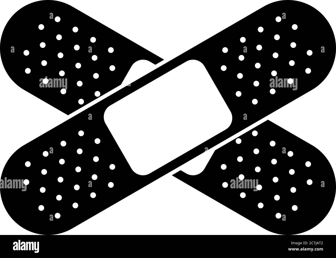 Cerotto adesivo di pronto soccorso o vettore di icona di bendaggio Illustrazione Vettoriale