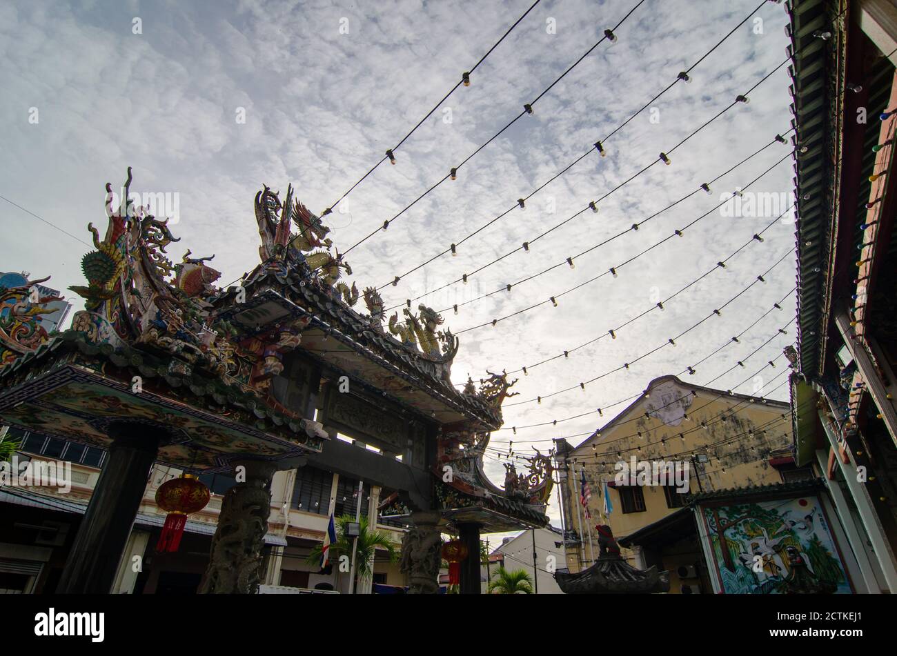 Georgetown, Penang/Malaysia - Maggio 28 2018: Architettura Tempio Hainan a Muntri Street. Foto Stock