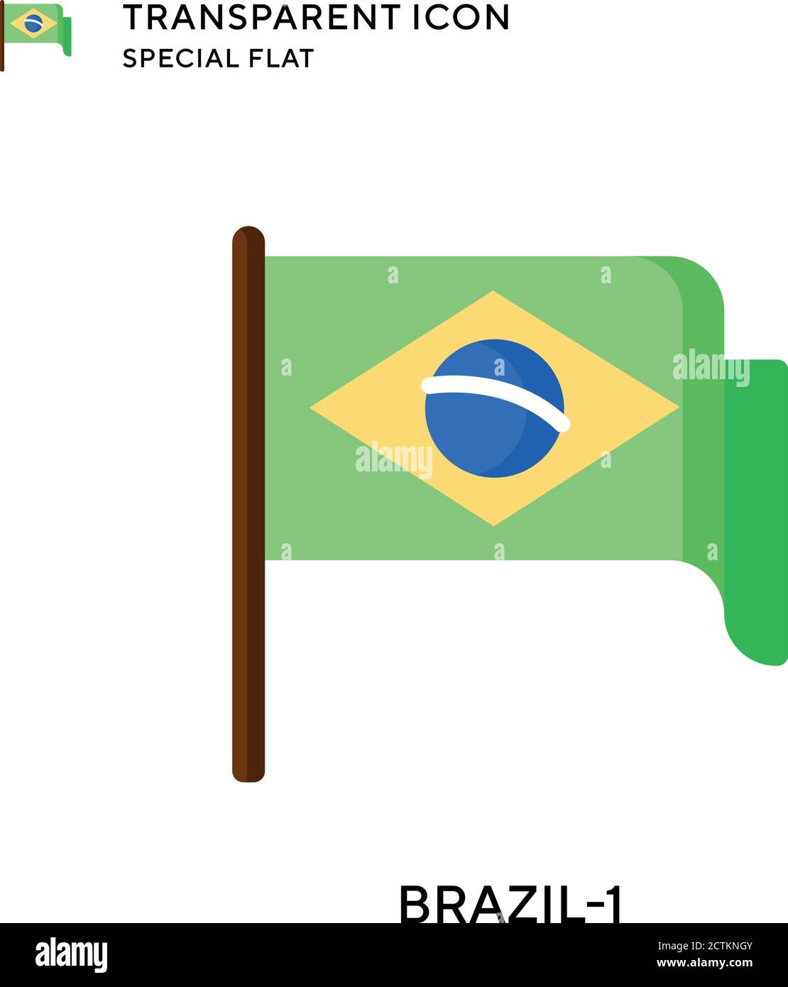 Icona vettore Brasile-1. Illustrazione piatta. Vettore EPS 10. Illustrazione Vettoriale