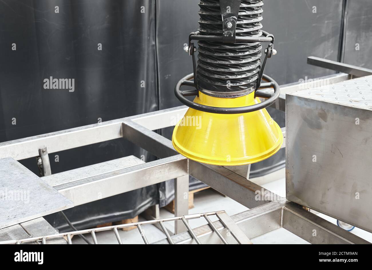 Primo piano immagine della cappa di ventilazione per saldatura, messa a fuoco selettiva. Foto Stock