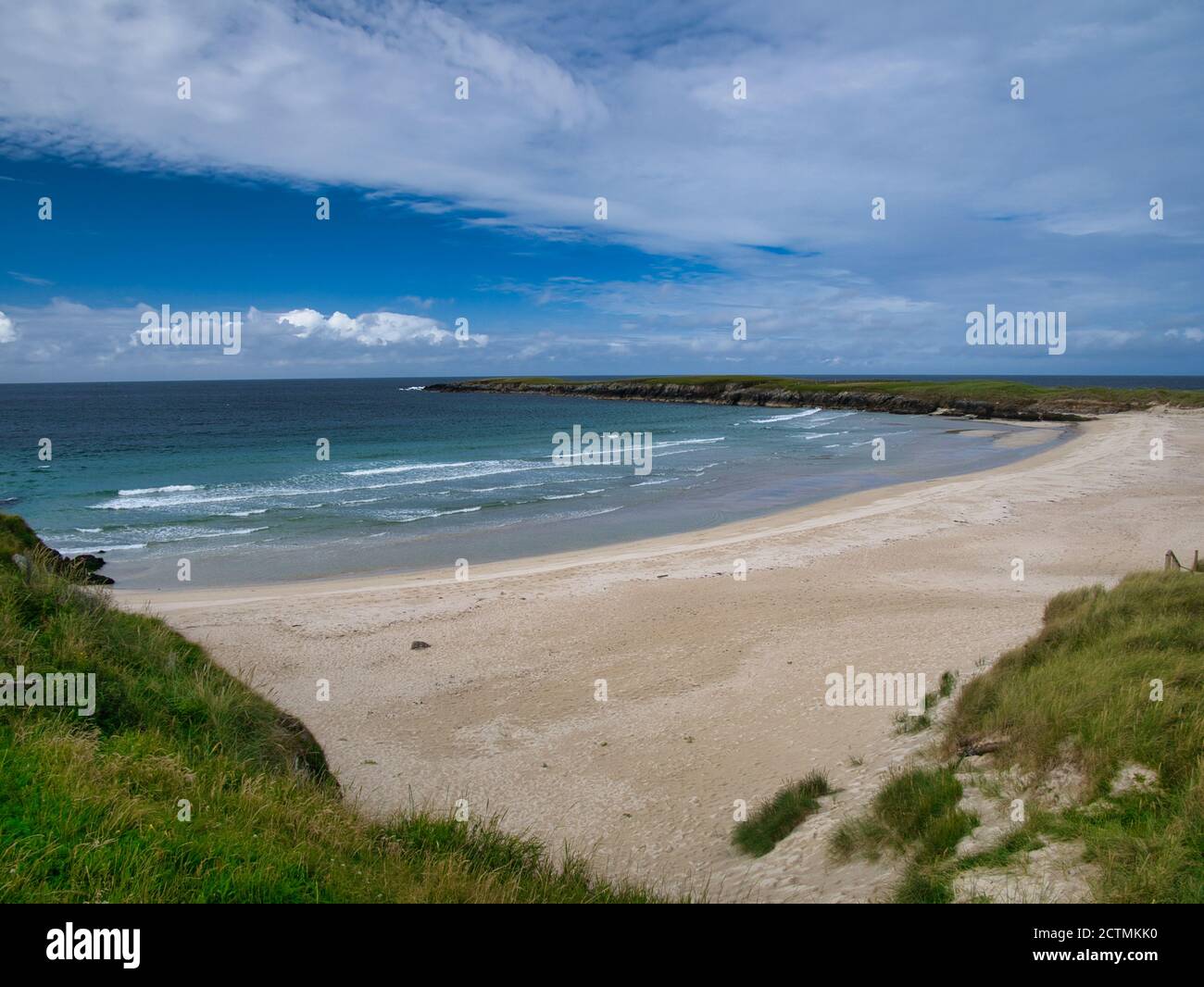 Le terre deserte e incontaminate di Breckon sulla costa settentrionale dell'isola di Yell a Shetland, Regno Unito Foto Stock