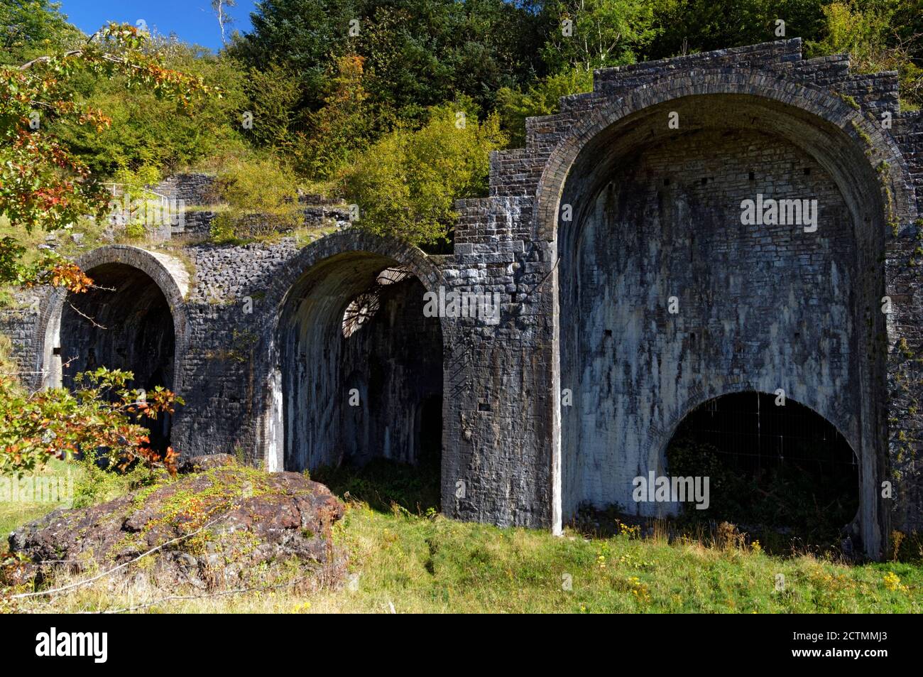 Sirhowy Ironworks, Tredegar, Blenau Gwent, Valli del Galles del Sud, Galles. Foto Stock