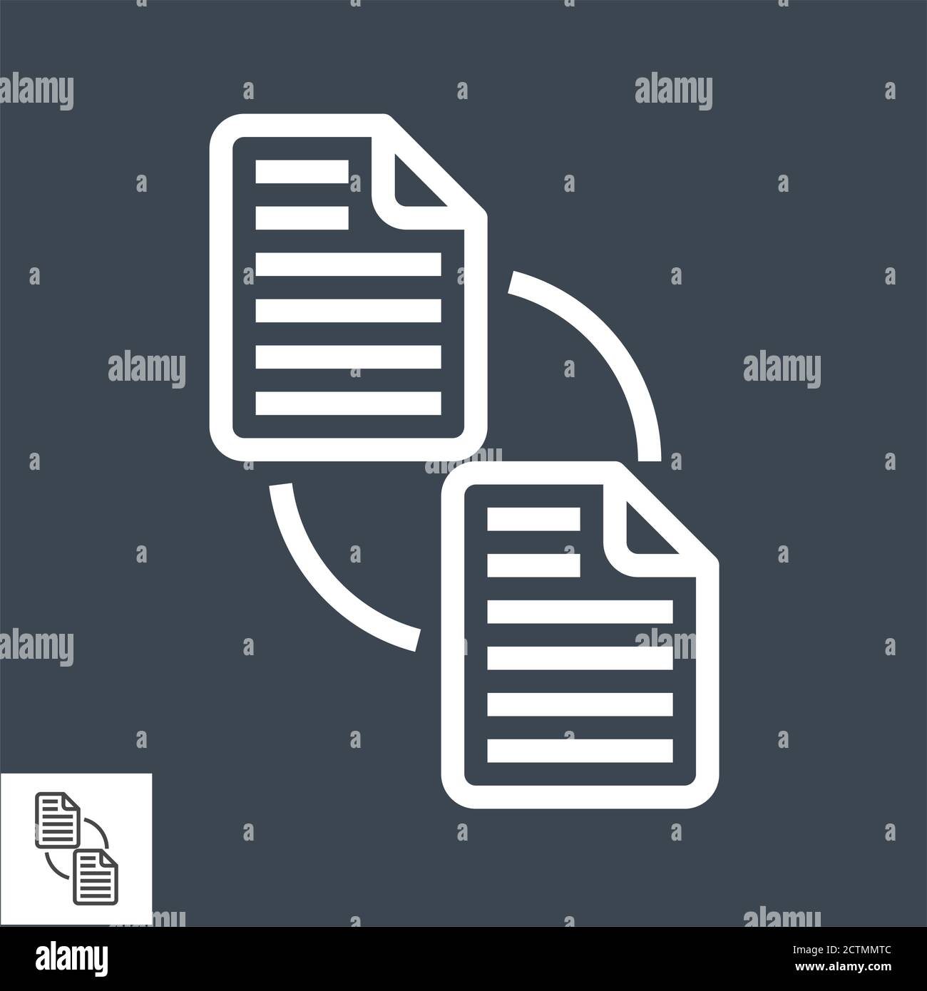 Icona vettore di linea sottile di Exchange file Illustrazione Vettoriale